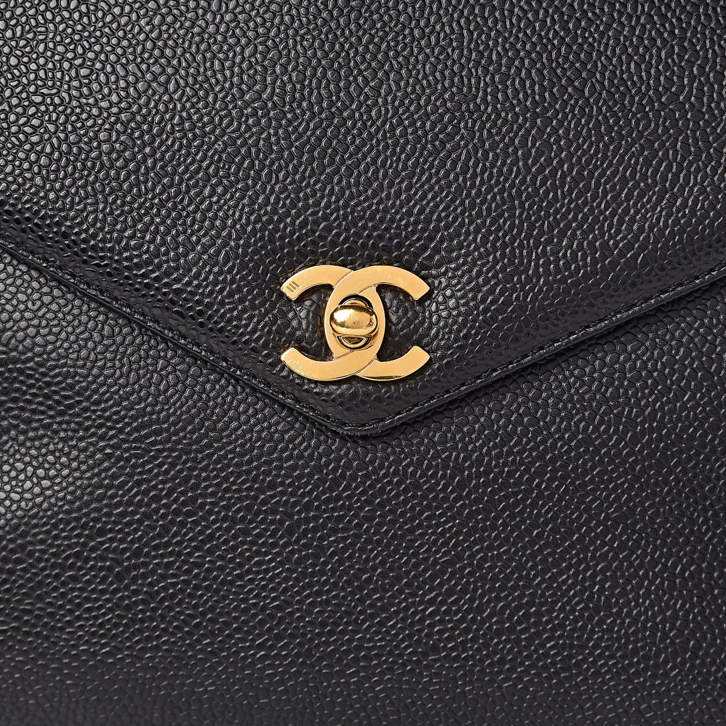 Caviar Top Handle Flap Black
