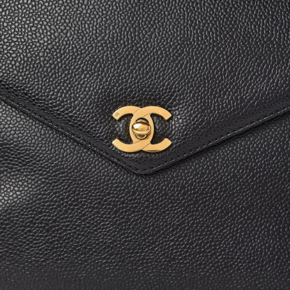 Chanel Caviar Top Handle Flap Black 10 of 12