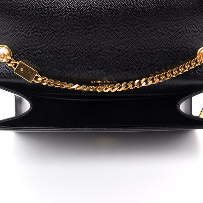 Saint Laurent Grain De Poudre Medium Classic Monogram Kate Satchel Black 5 of 12
