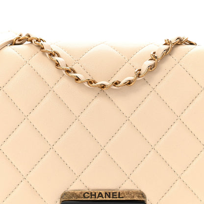 Chanel Sheepskin Quilted Large Beauty Lock Flap Beige 9 of 17