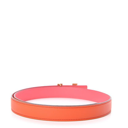 Hermes Swift Epsom 24mm Mini Constance H Belt 85 Orange Poppy Rose Azalee 3 of 7