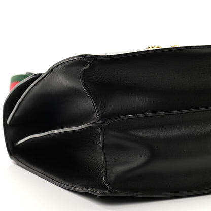 Gucci Moon Calfskin Web Large Dionysus Bamboo Top Handle Bag Black 10 of 15