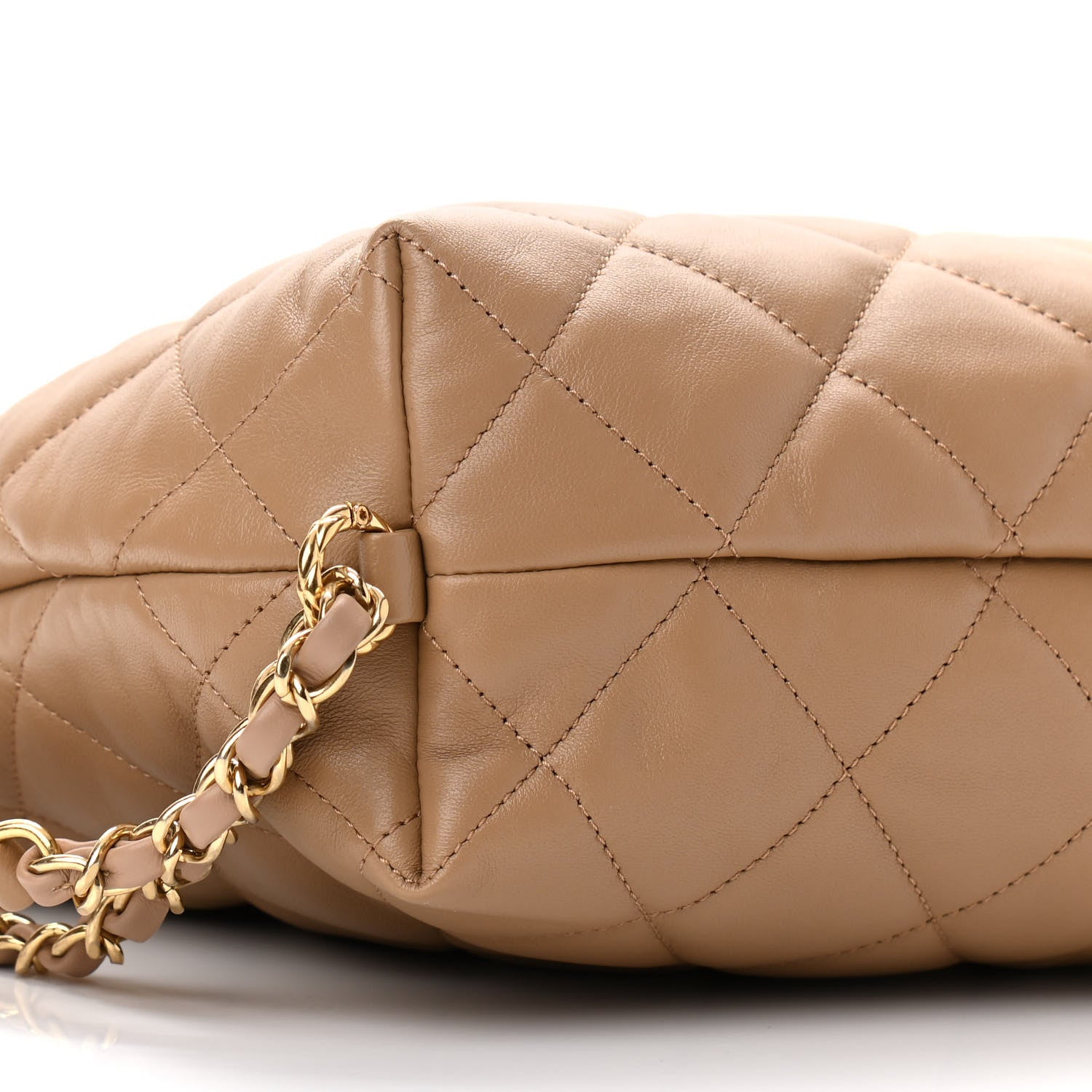 Chanel Lambskin Quilted Hobo Beige 9 of 11