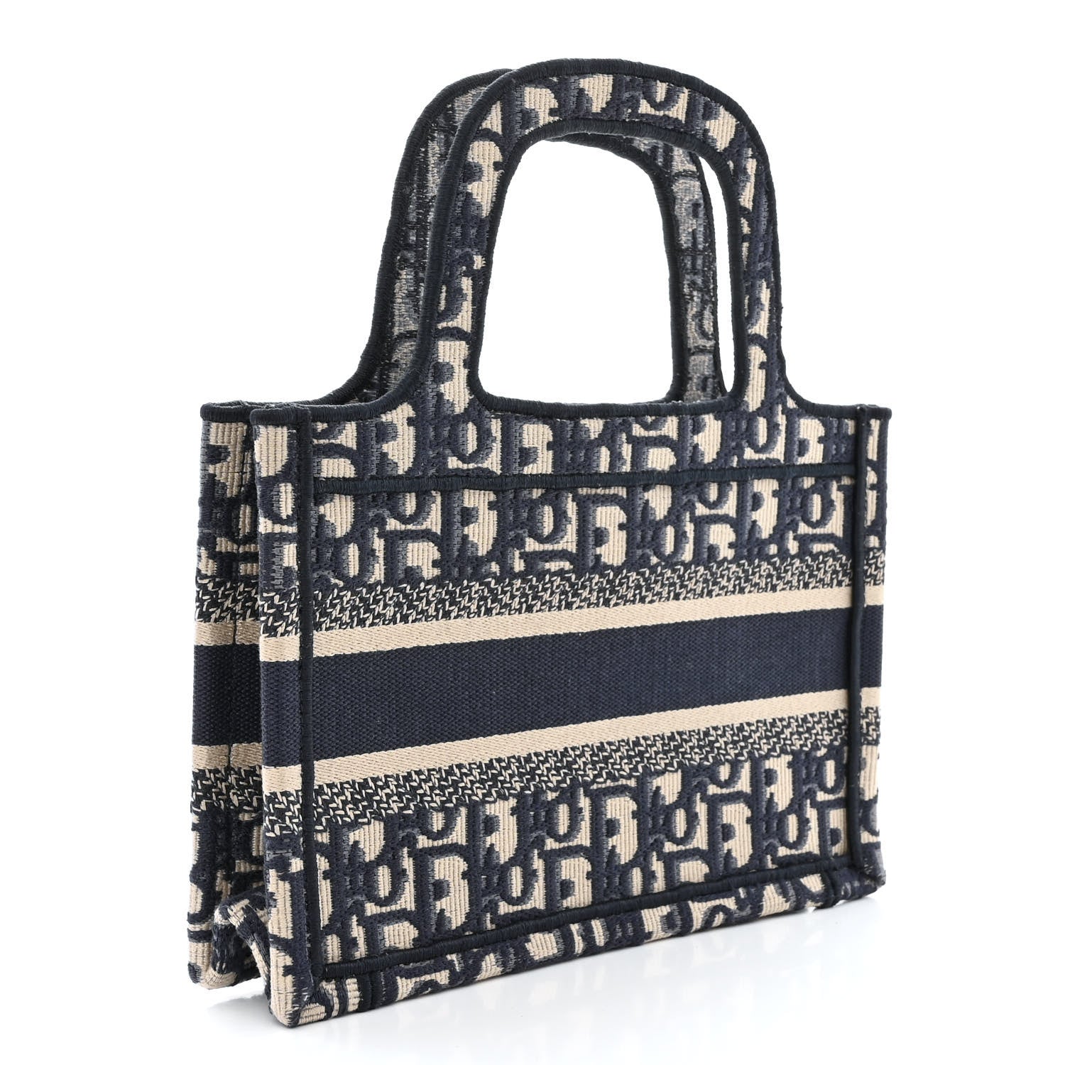Christian Dior Oblique Mini Book Tote Blue Multicolor 3 of 12