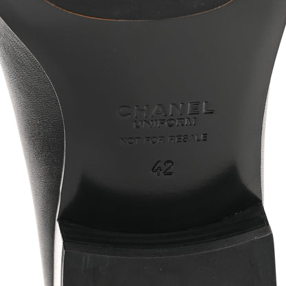 Chanel Lambskin Mens Stitched CC Loafers 42 Black 7 of 10