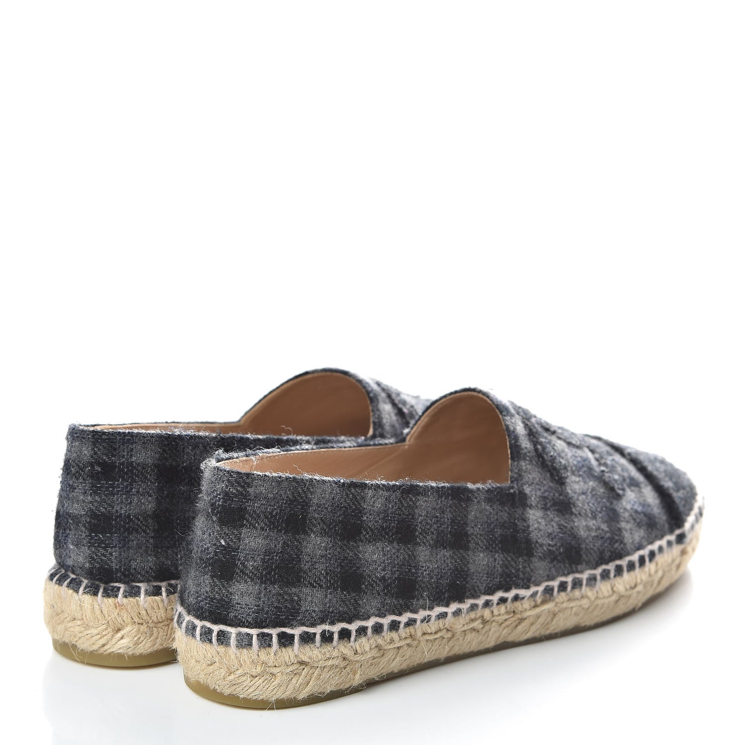 Chanel Flannel CC Espadrilles 38 Dark Grey Black 4 of 8