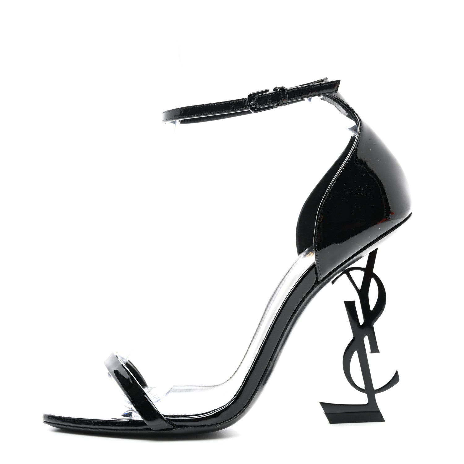 Saint Laurent Patent Calfskin Opyum 110 Sandals 36.5 Black 1 of 9