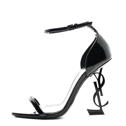Saint Laurent Patent Calfskin Opyum 110 Sandals 36.5 Black 1 of 9