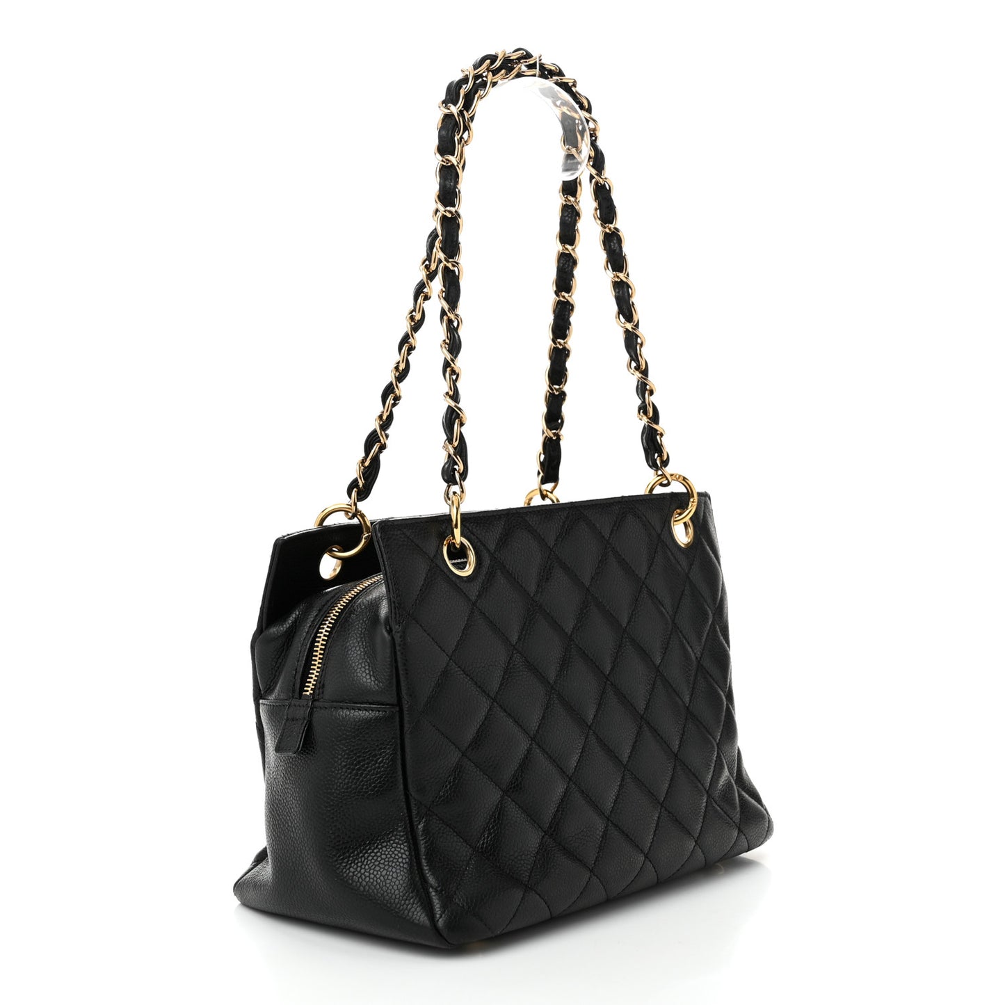 Caviar Quilted Petit Timeless Tote PTT Black