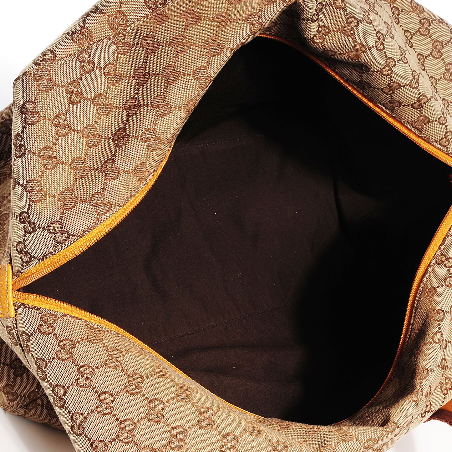 GG Monogram Web Medium Collapsable Carry On Duffle Beige Orange