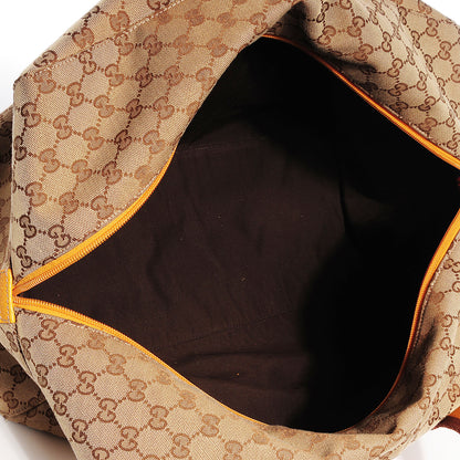 Gucci GG Monogram Web Medium Collapsable Carry On Duffle Beige Orange 5 of 7