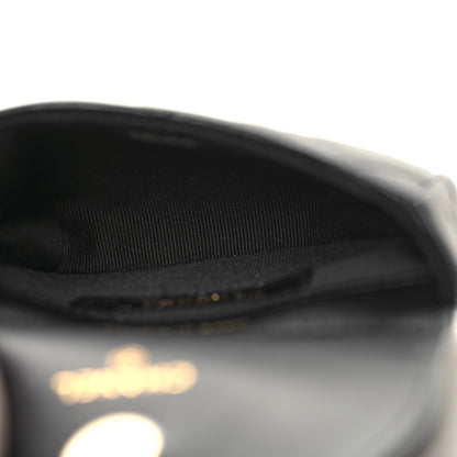 Chanel Lambskin Quilted Pearl Top Handle Clutch With Chain Black 5 of 12