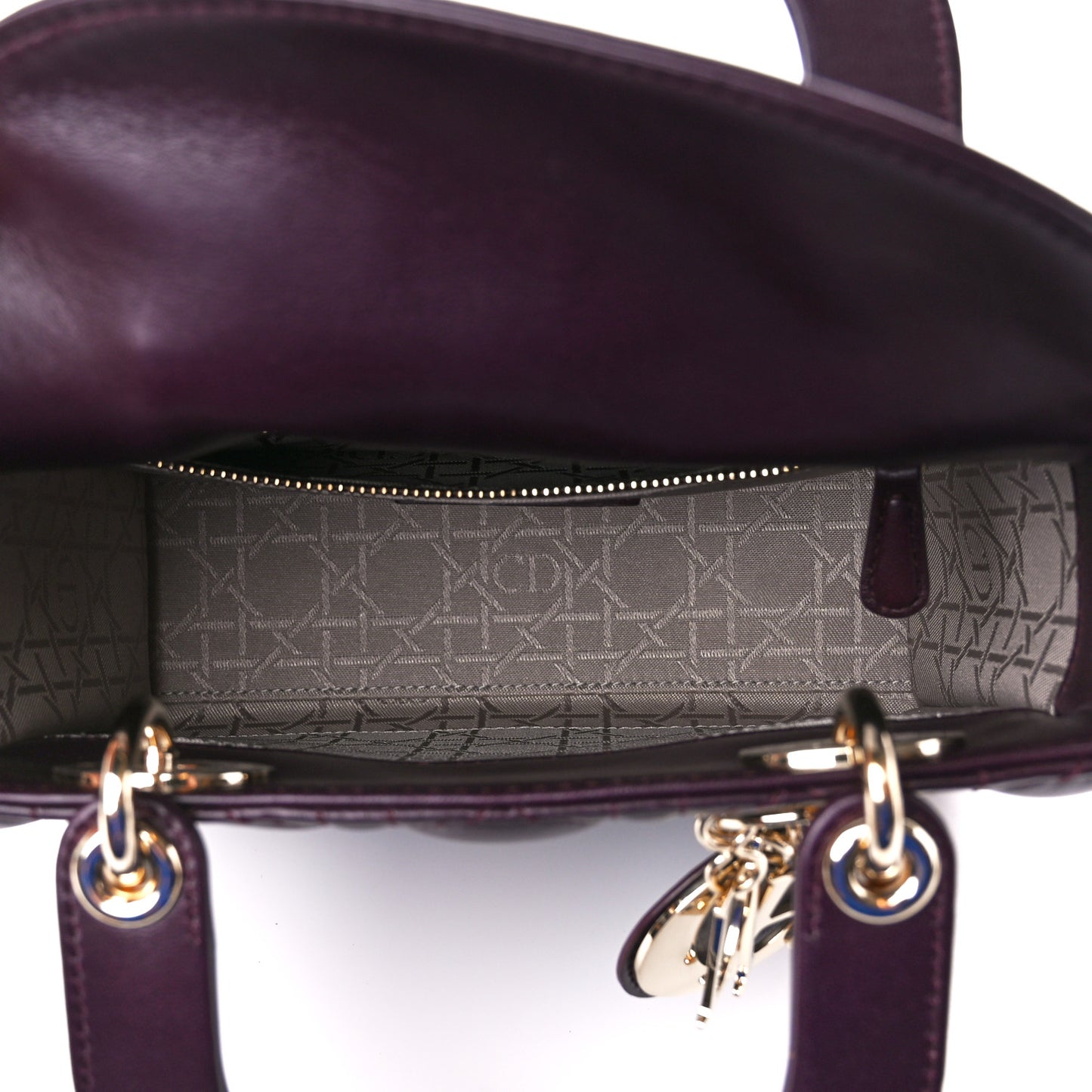 Lambskin Cannage Small Lucky Badges My Lady Dior Plum