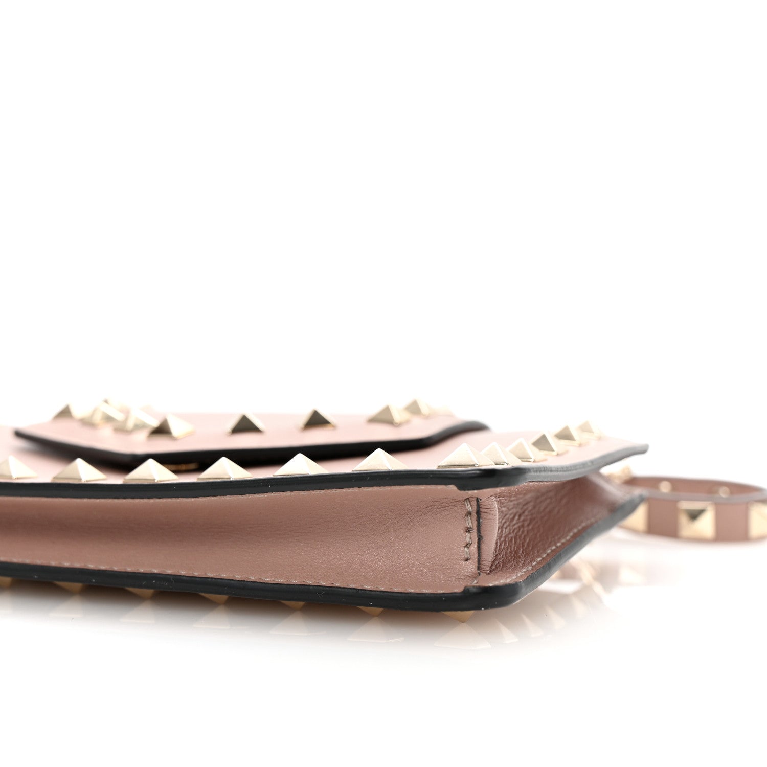 Valentino Garavani Calfskin Rockstud Phone Case With Chain Poudre 10 of 10