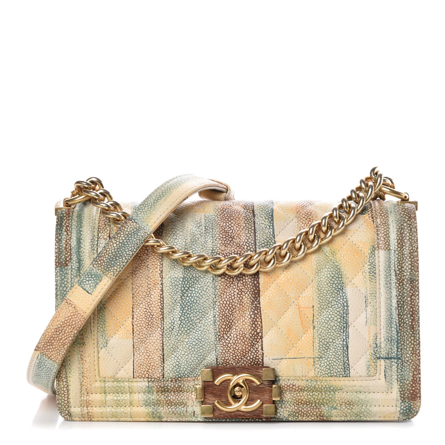 Painted Caviar Quilted Medium Boy In Cuba Flap Multicolor
