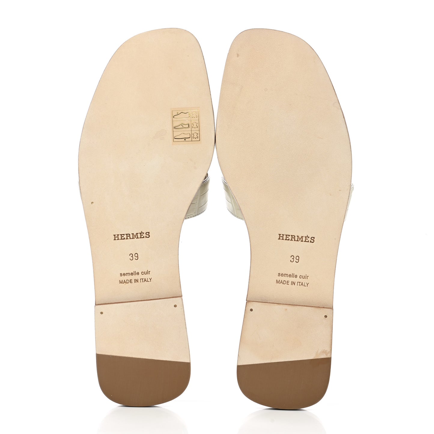 Shiny Alligator Oran Sandals 39 Beton