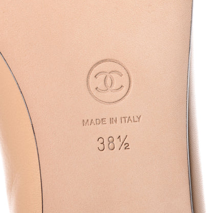 Chanel Lambskin Cap Toe Ballerina Flats 38.5 Beige Black 8 of 9