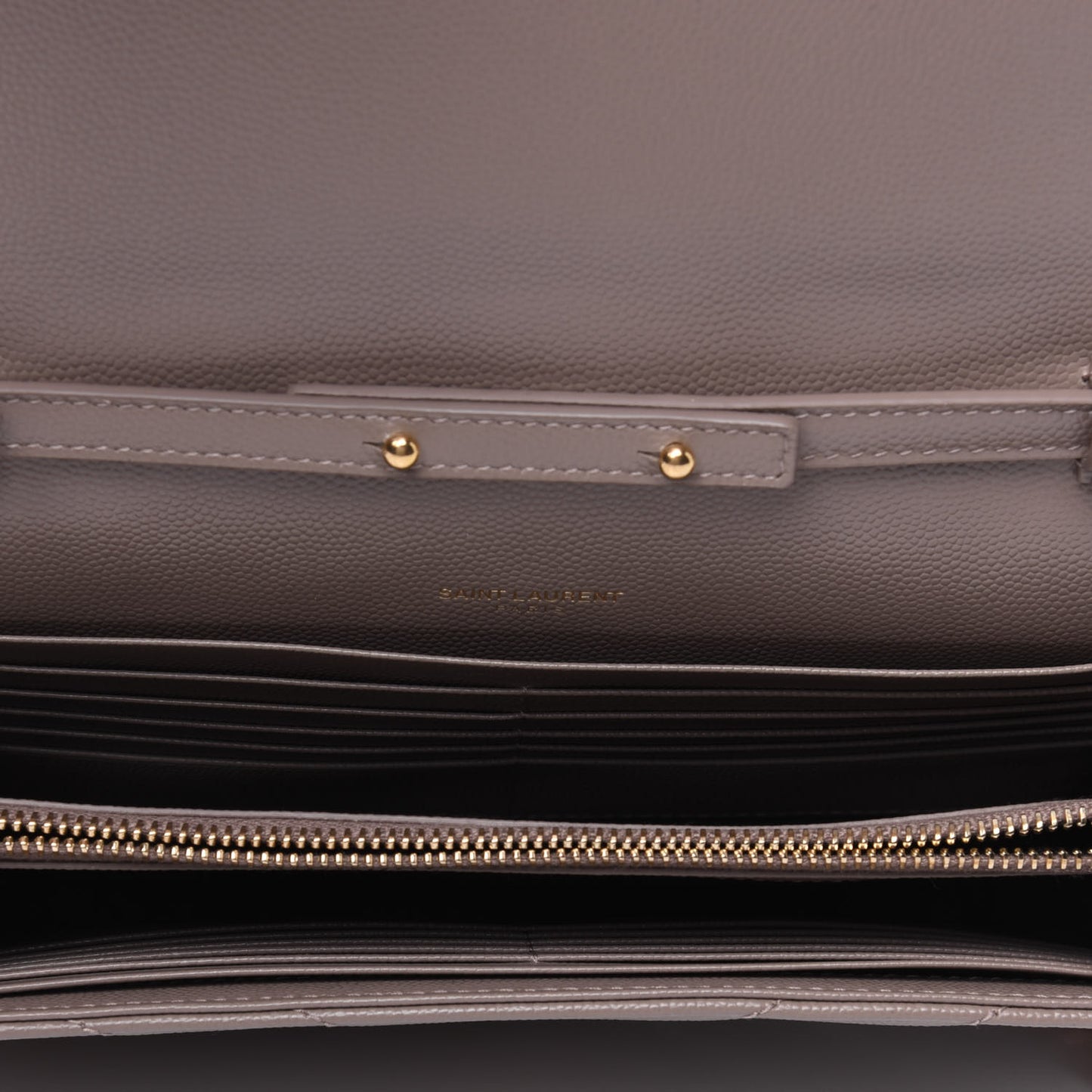 Grain De Poudre Matelasse Chevron Monogram Chain Wallet Fard