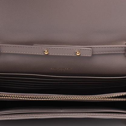 Saint Laurent Grain De Poudre Matelasse Chevron Monogram Chain Wallet Fard 5 of 15