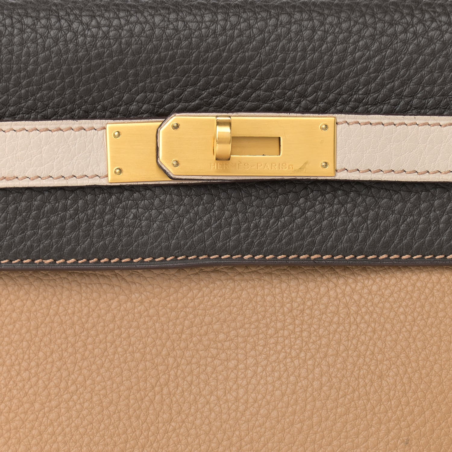 Hermes Togo Tri-Color Kelly Retourne 32 Tabac Camel Ebene Parchemin 8 of 13