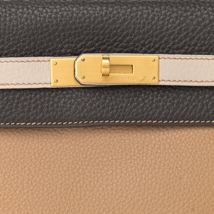 Hermes Togo Tri-Color Kelly Retourne 32 Tabac Camel Ebene Parchemin 8 of 13
