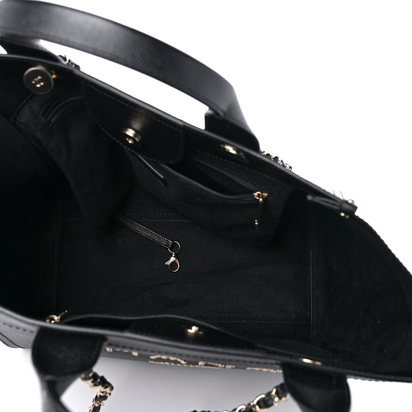 Caviar Small Studded Deauville Tote Black