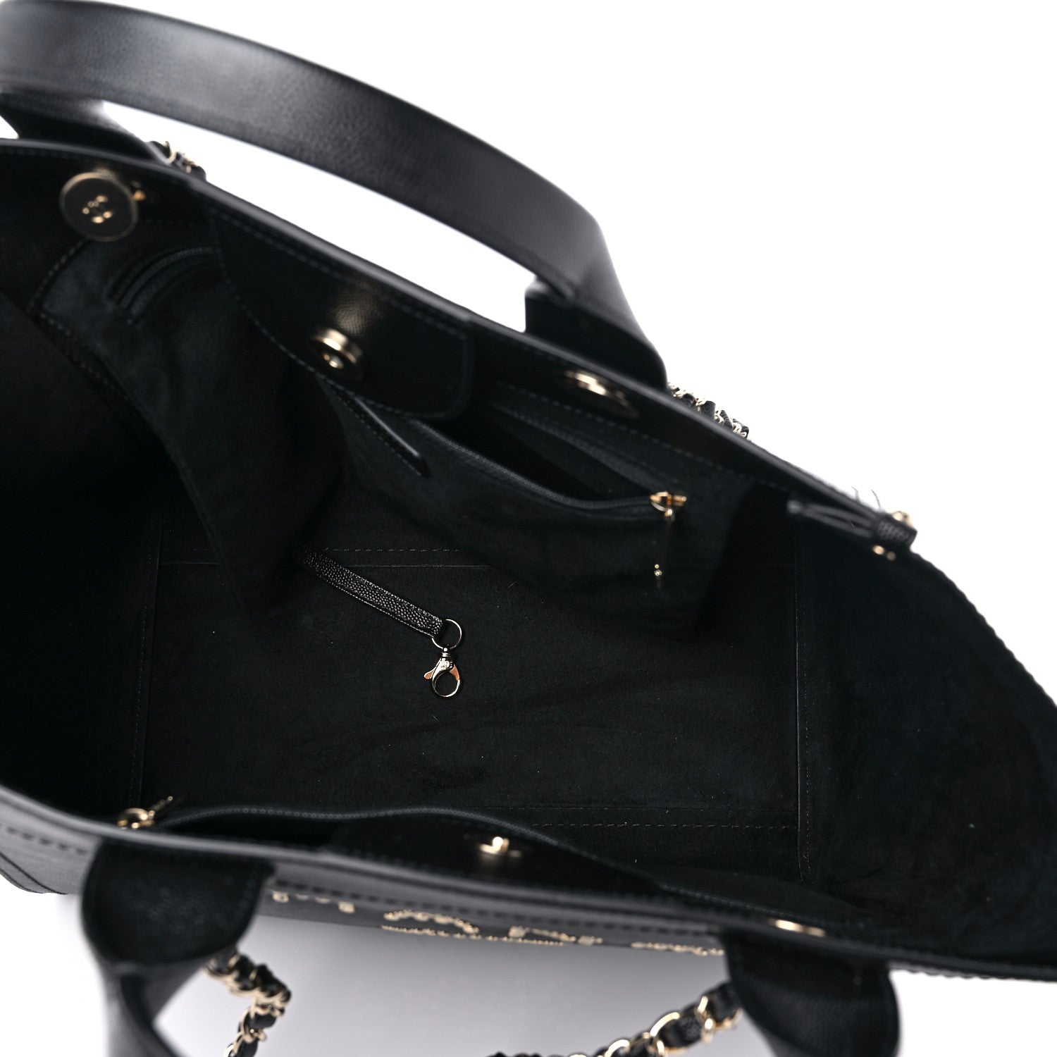 Chanel Caviar Small Studded Deauville Tote Black 5 of 9