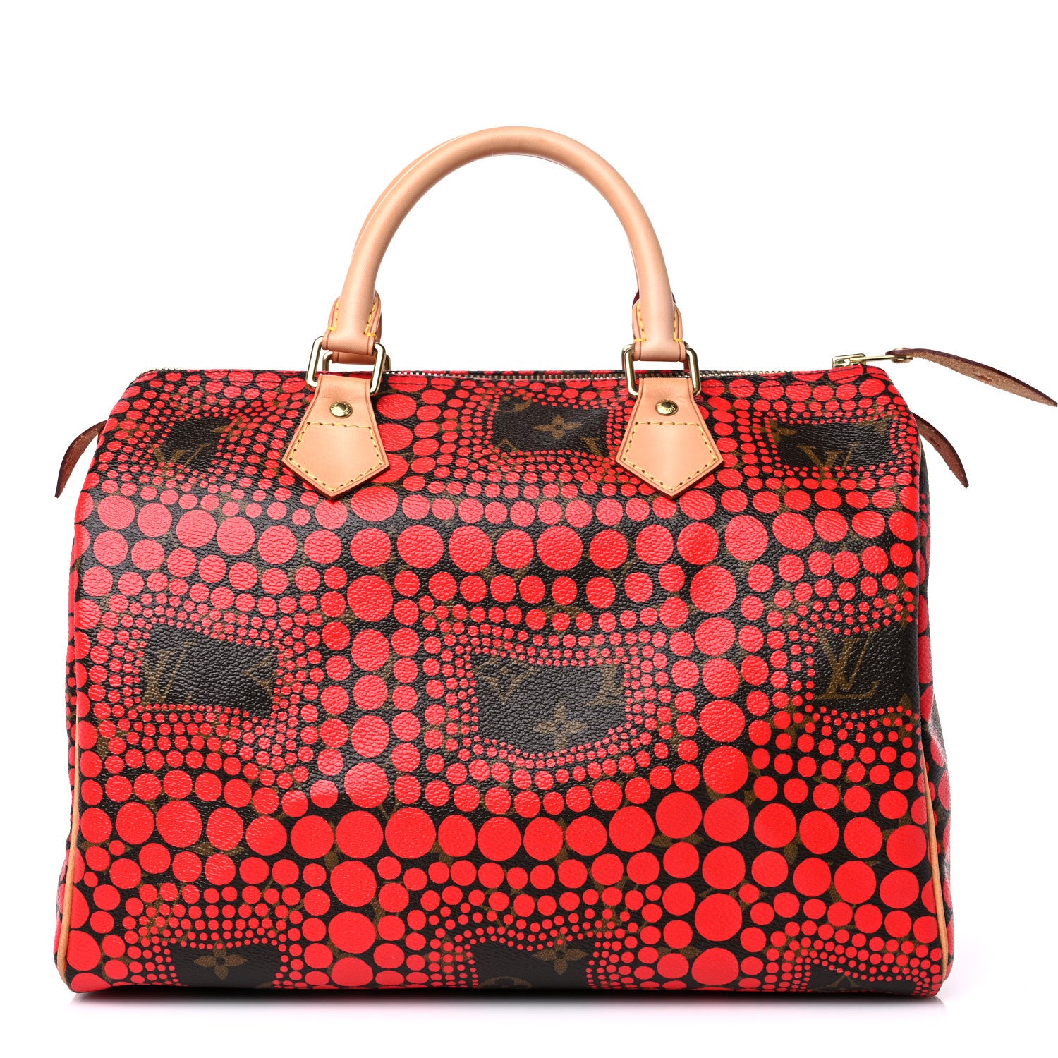 Louis Vuitton Monogram Kusama Town Speedy 30 Red 1 of 11