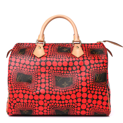 Louis Vuitton Monogram Kusama Town Speedy 30 Red 1 of 11
