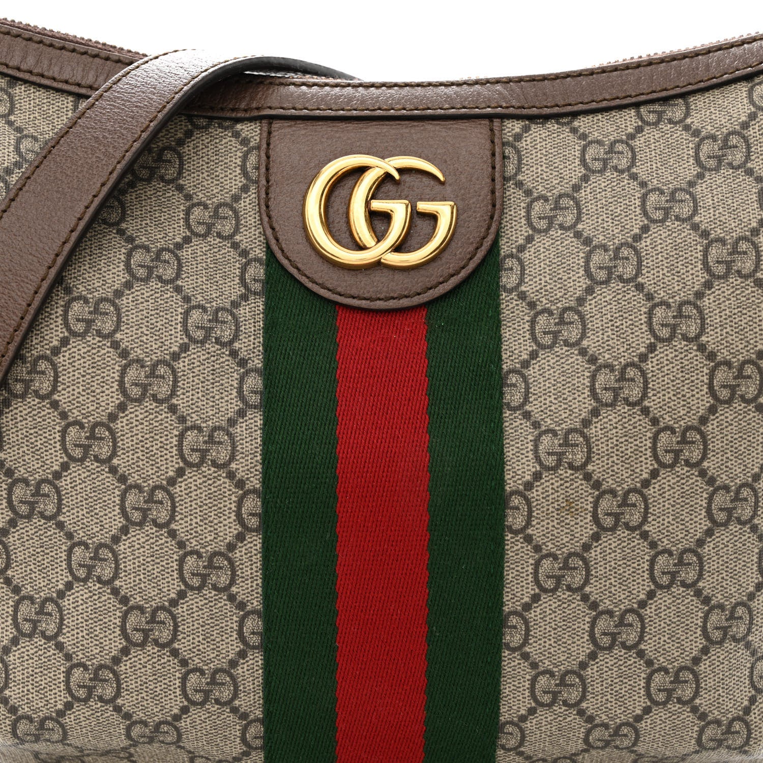 Gucci GG Supreme Monogram Web Small Ophidia Half Moon Hobo Brown 8 of 12