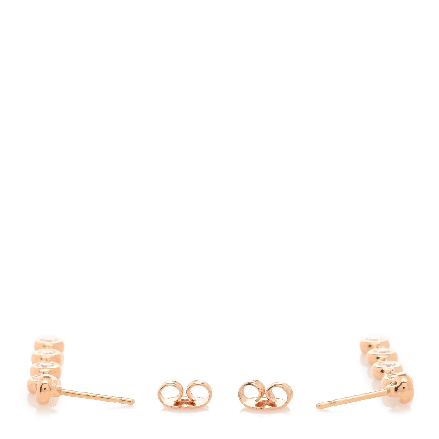 Tiffany 18K Rose Gold Elsa Peretti .47ctw Diamonds by the Yard 5 Drop Earrings 3 of 4