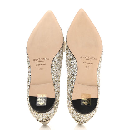 Jimmy Choo Glitter Fabric Gala Viola Flats 36 Moon Sand 5 of 8