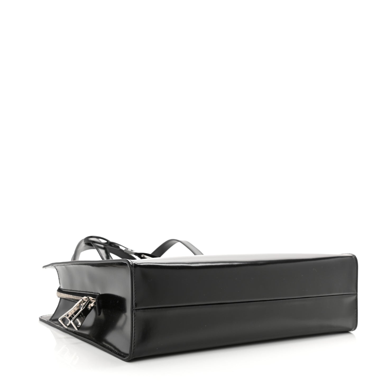 Spazzolato Medium Re-Edition 1995 Double Handle Handbag Black