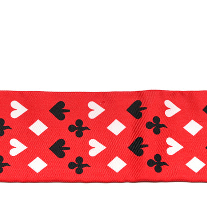 Hermes Silk Jeu de Cartes Twilly Rouge Black Ardoise 2 of 6
