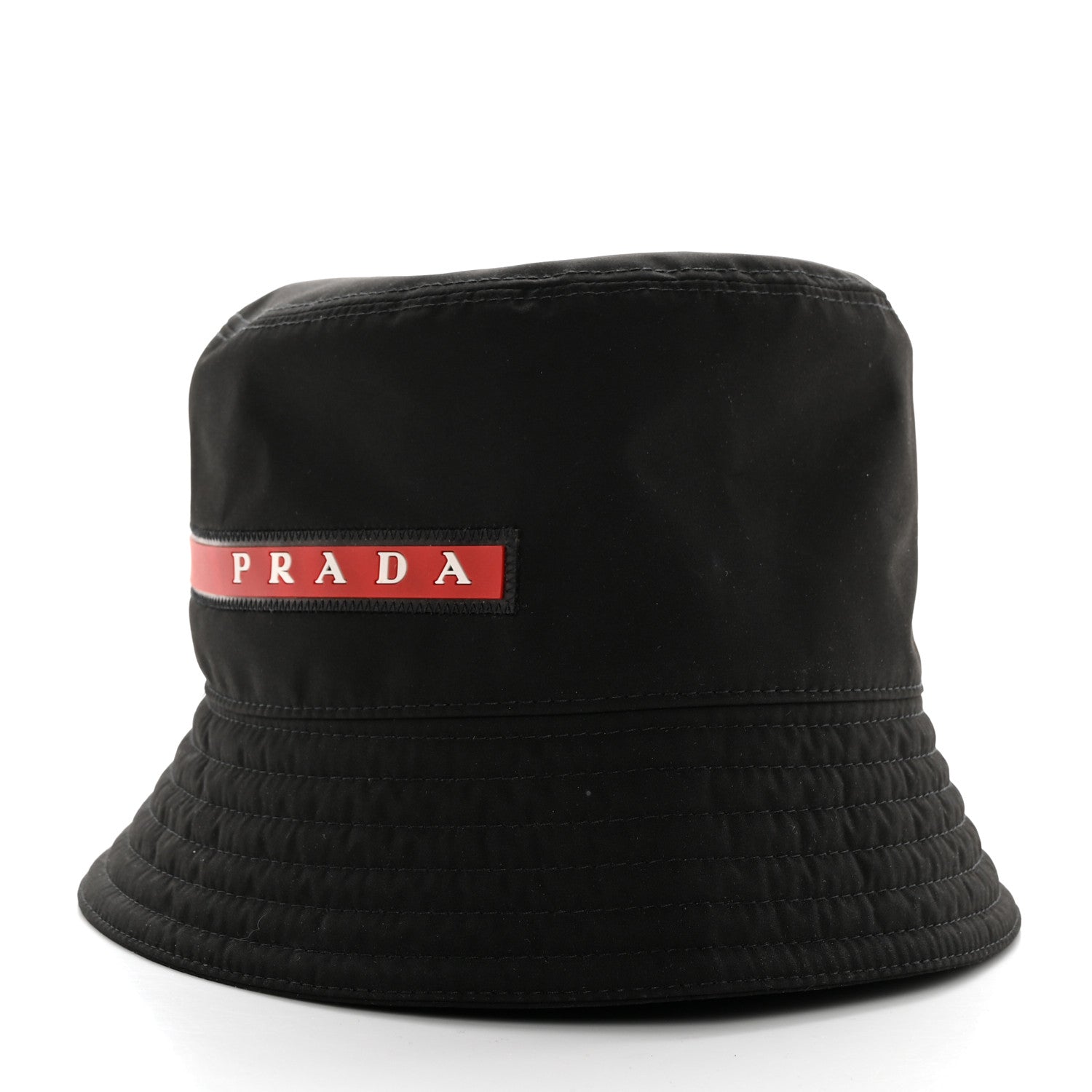 Prada Technical Nylon Linea Rossa Bucket Hat M Black 1 of 8