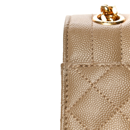 Saint Laurent Grain De Poudre Textured Mixed Matelasse Medium Triquilt Monogram Satchel Dark Beige 16 of 20