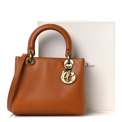 Christian Dior Grained Calfskin Medium Lady Dior Brown 13 of 13
