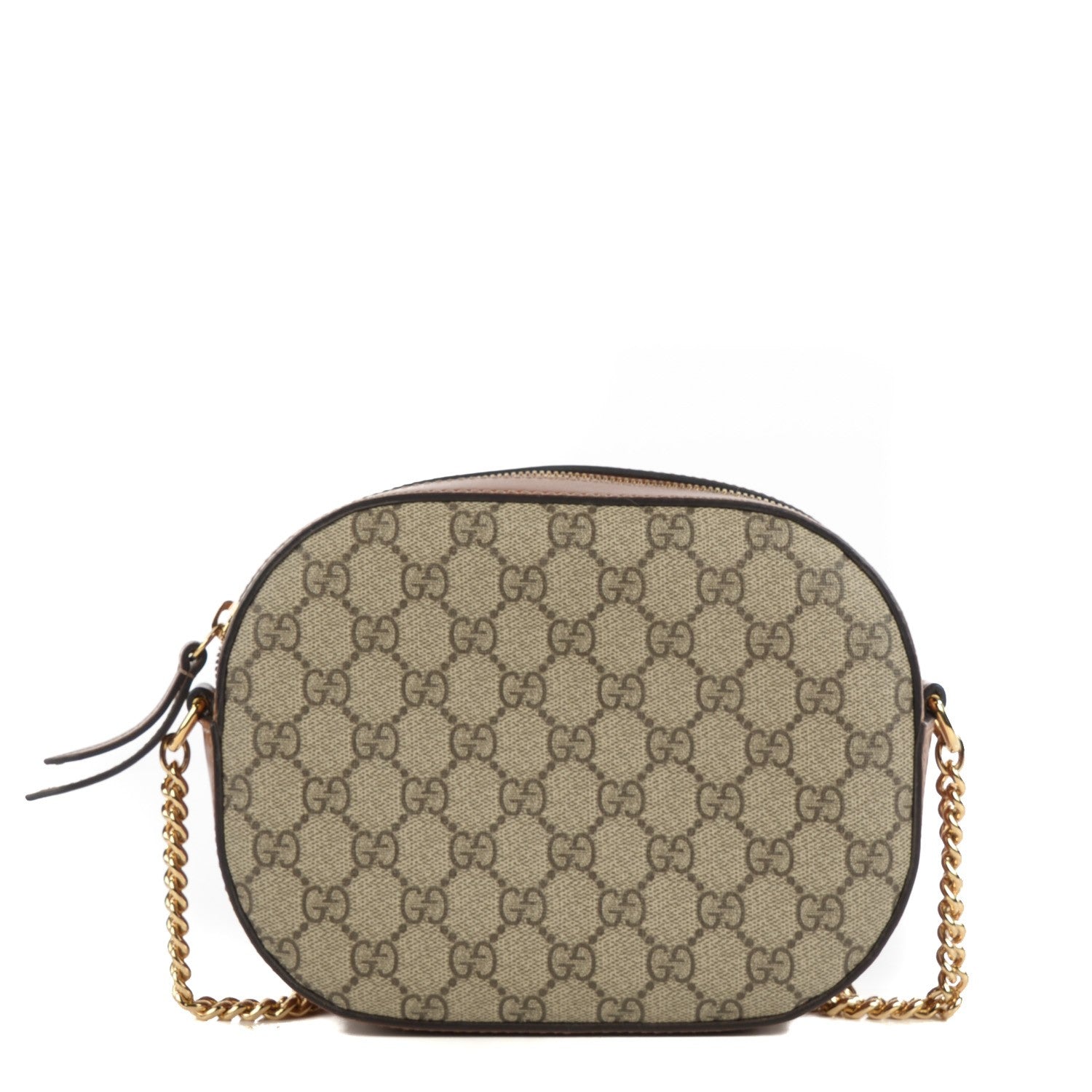 Gucci GG Supreme Monogram Cuoio Toscano Mini Chain Shoulder Bag Beige Ebony Cuir 1 of 7