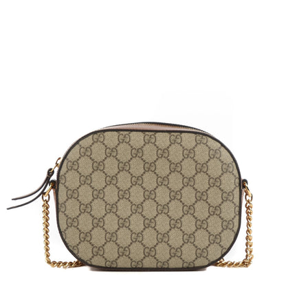 Gucci GG Supreme Monogram Cuoio Toscano Mini Chain Shoulder Bag Beige Ebony Cuir 1 of 7