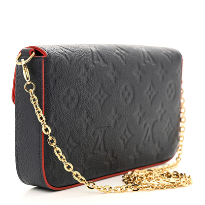 Louis Vuitton Empreinte Pochette Felicie Chain Wallet Marine Rouge 3 of 9