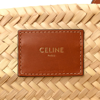 Celine Raffia Calfskin Triomphe Medium Panier Tan 6 of 10