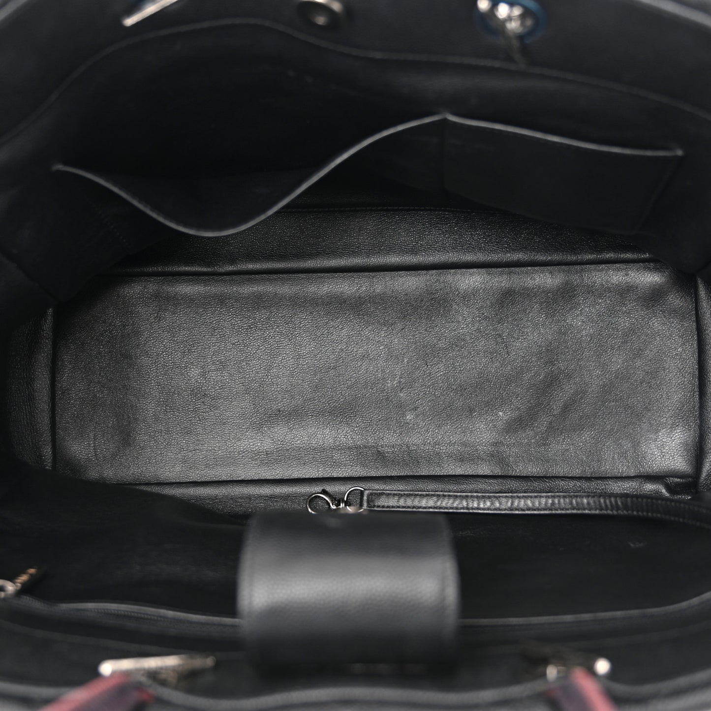 Caviar Lizard Quilted Large Coco Handle Shopping Tote Black