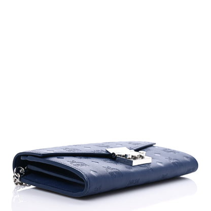 MCM Calfskin Ottomar Large Patricia Wallet On Chain Navy Blue 3 of 5