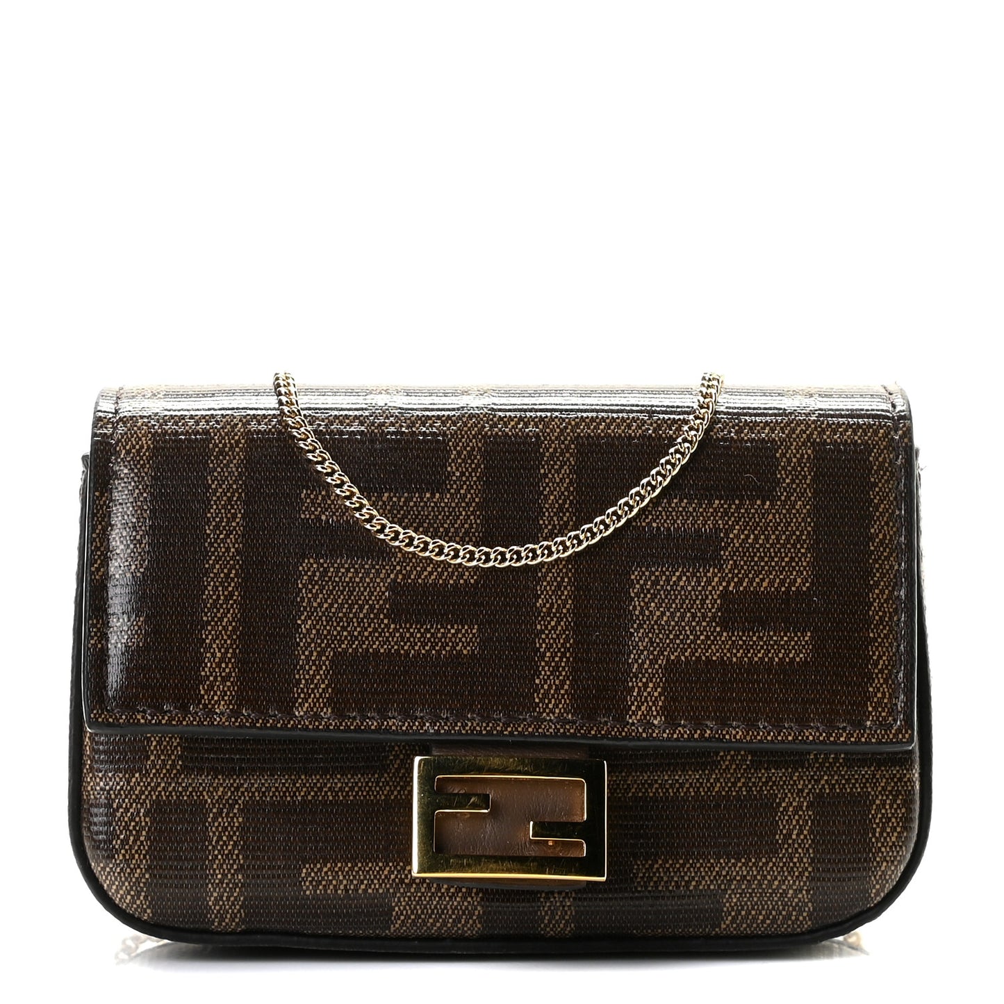 Glazed Fabric FF 1974 Nano Baguette Charm Mogano Panna
