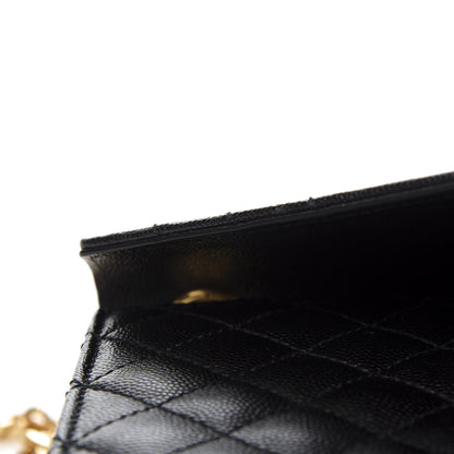 Saint Laurent Grain De Poudre Textured Mixed Matelasse Triquilt Medium Monogram Satchel Black 12 of 13