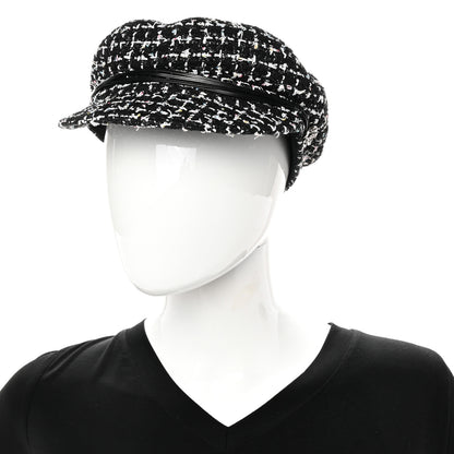 Chanel Metallic Tweed Lambskin CC Cap Black White 2 of 11