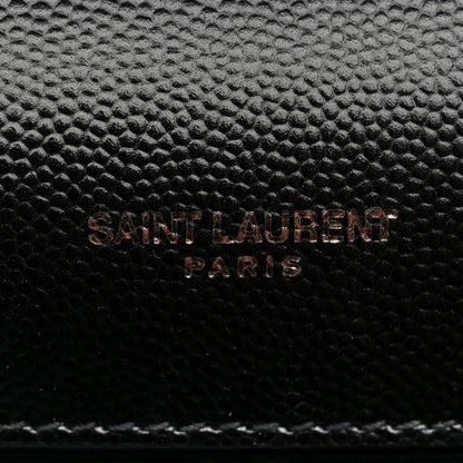 Saint Laurent Grain De Poudre Textured Mixed Matelasse Large Triquilt Monogram Monochrome Satchel Black 7 of 11