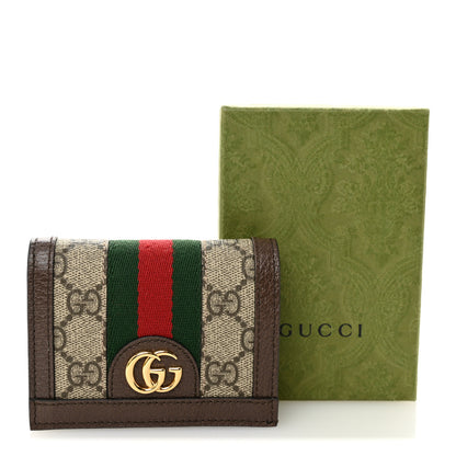 Gucci GG Supreme Monogram Web Ophidia Card Case Beige New Acero 8 of 8