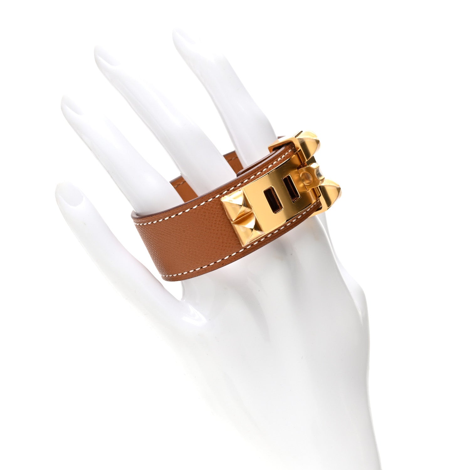 Hermes Madame Calfskin Collier de Chien CDC 24 Bracelet T2 Gold 2 of 8