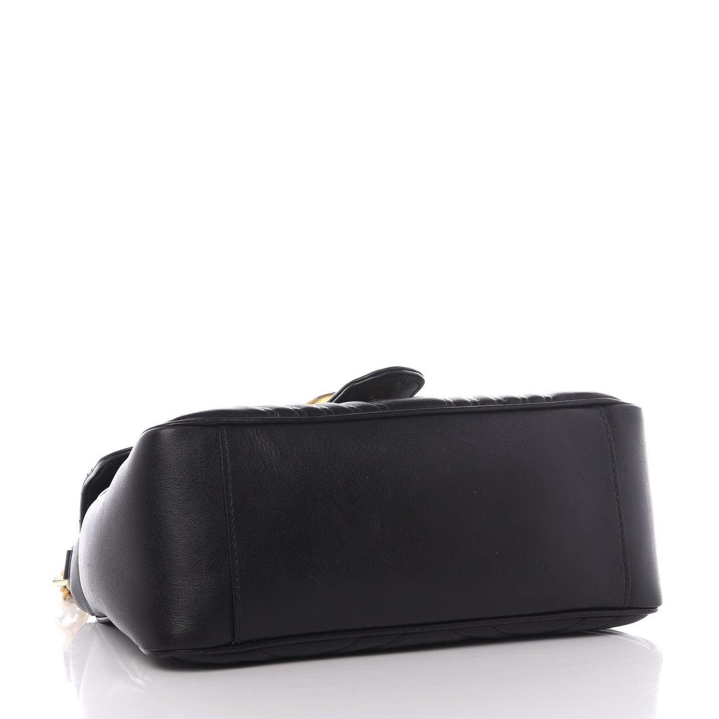 Calfskin Matelasse Small GG Marmont Top Handle Shoulder Bag Black